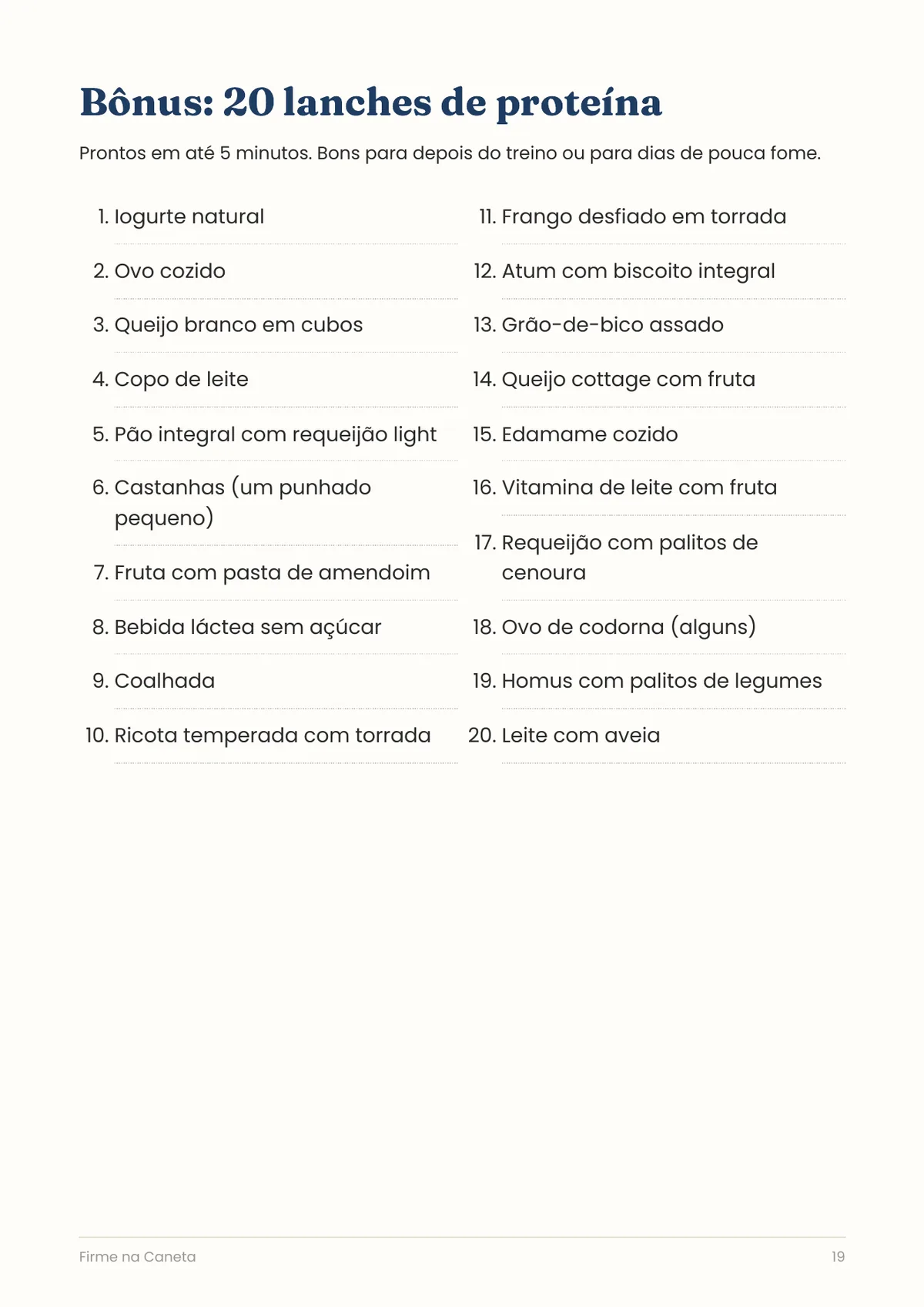 Página real do PDF Firme na Caneta: 20 lanches de proteína